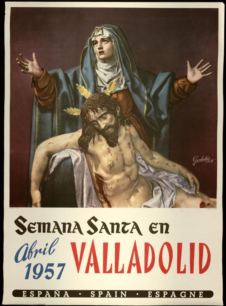 Cartel. 1957. Semana Santa en Valladolid: España-Spain-Espagne.