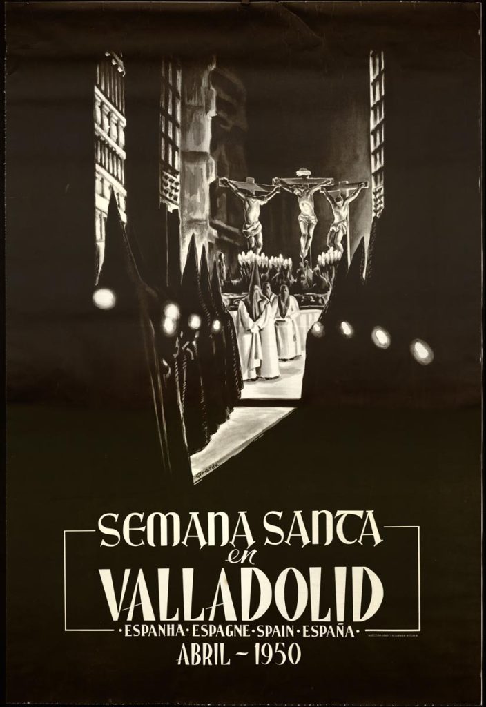 Cartel. 1950. Semana Santa en Valladolid: Espanha. Espagne. Spain. España