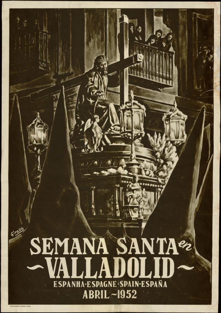 Cartel. 1952. Semana Santa en Valladolid: Espanha. Espagne. Spain. España