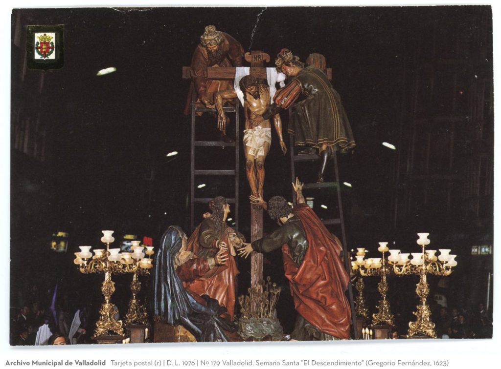 Tarjeta postal. D. L. 1976. Nº 179 Valladolid. Semana Santa "El Descendimiento" (Gregorio Fernández, 1623)(r)