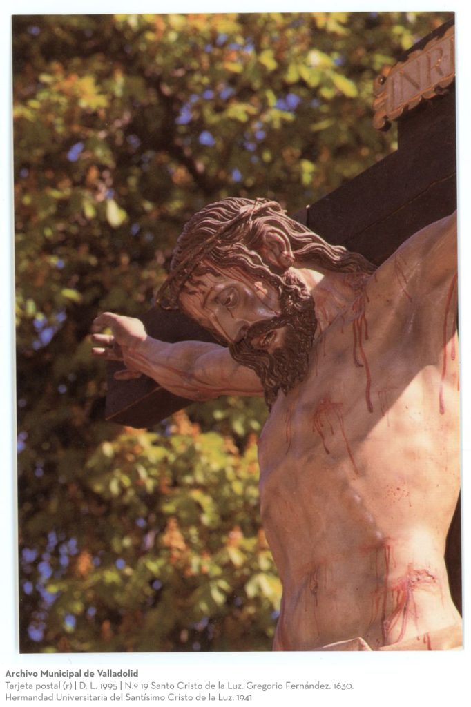 Tarjeta postal. D. L. 1995. N.º 19 Santo Cristo de la Luz. Gregorio Fernández. 1630. Hermandad Universitaria del Santísimo Cristo de la Luz. 1941 (r)