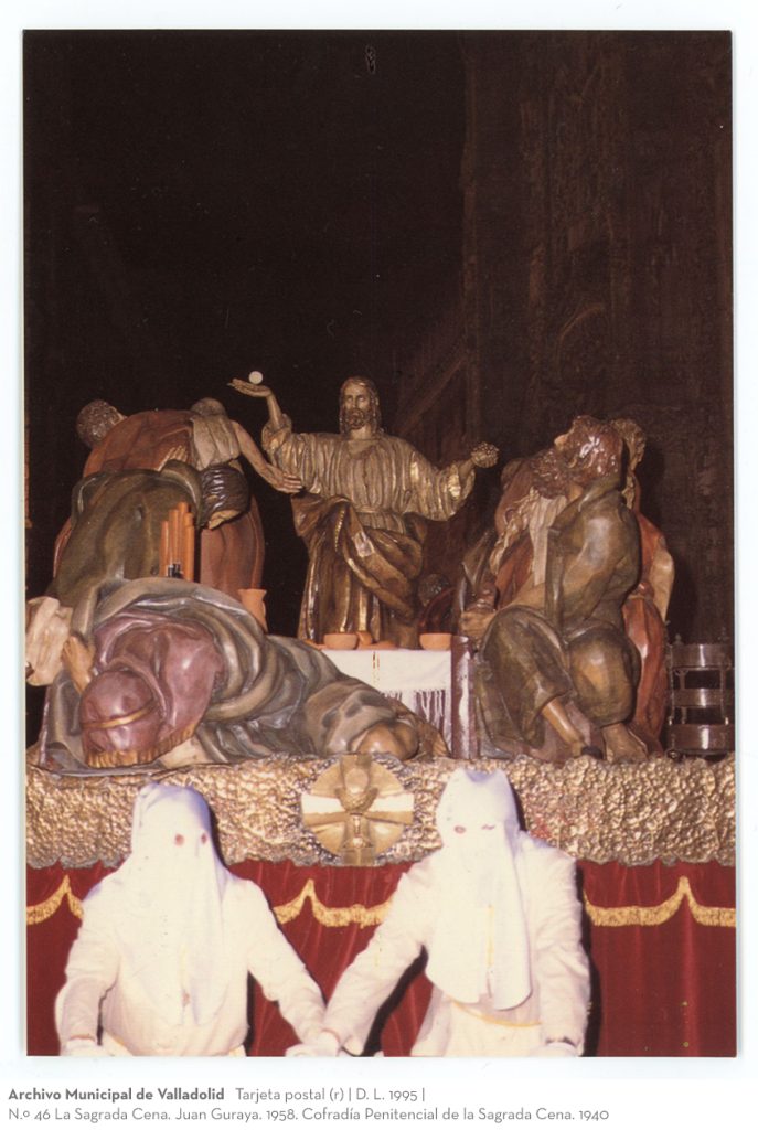 Tarjeta postal. D. L. 1995. N.º 46 La Sagrada Cena. Juan Guraya. 1958. Cofradía Penitencial de la Sagrada Cena. 1940 (r)