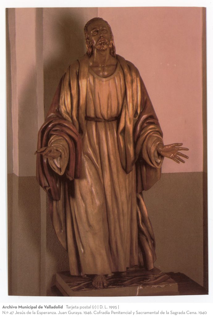 Tarjeta postal. D. L. 1995. N.º 47 Jesús de la Esperanza. Juan Guraya. 1946. Cofradía Penitencial y Sacramental de la Sagrada Cena. 1940 (r)