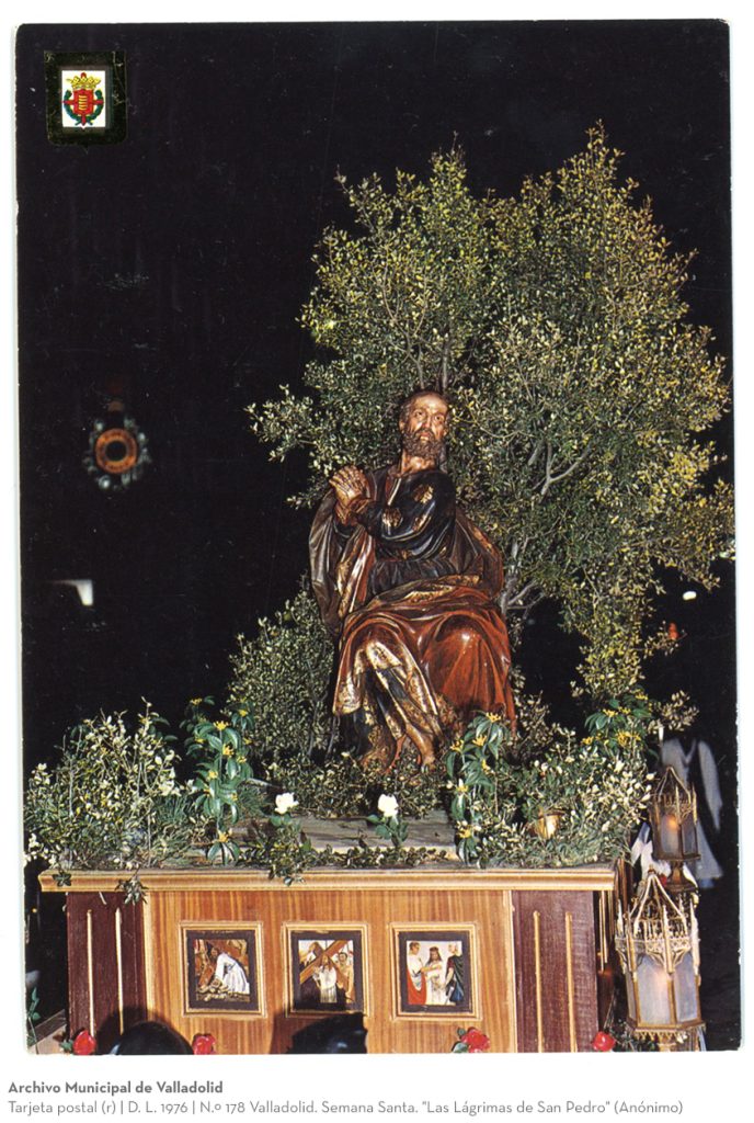 Tarjeta postal. D. L. 1976. N.º 178 Valladolid. Semana Santa. "Las Lágrimas de San Pedro" (Anónimo)(r)
