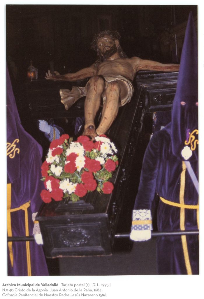 Tarjeta postal. D. L. 1995. N.º 40 Cristo de la Agonía. Juan Antonio de la Peña, 1684. Cofradía Penitencial de Nuestro Padre Jesús Nazareno 1596 (r)