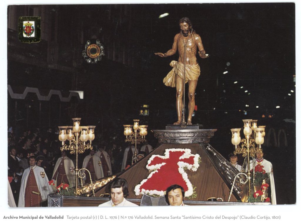 Tarjeta postal. D. L. 1976. N.º 176 Valladolid. Semana Santa "Santísimo Cristo del Despojo" (Claudio Cortijo, 1801)(r)