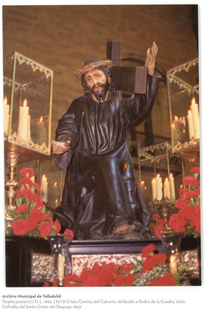 Tarjeta postal. D. L. 1995. N.º 8 Cristo Camino del Calvario. Atribuido a Pedro de la Cuadra. 1600. Cofradía del Santo Cristo del Despojo. 1943 (r)