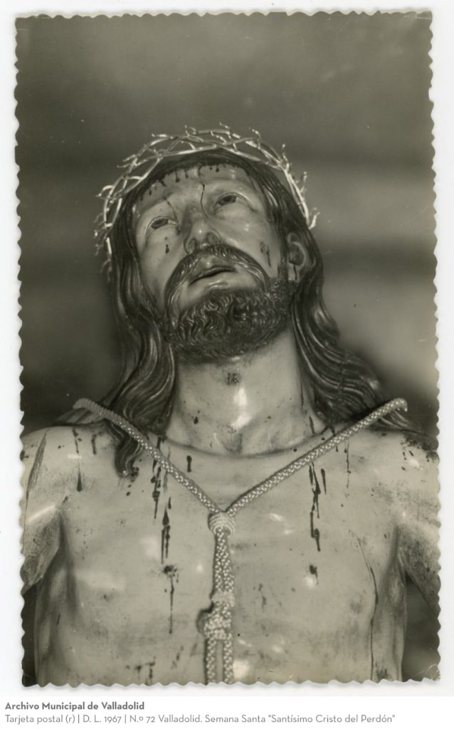 Tarjeta postal. D. L. 1959. 238 - Valladolid. Santísimo Cristo del Perdón. (Francisco Díaz de Tudanca, 1668). Iglesia de la Magdalena. (Paso procesional X)(r)