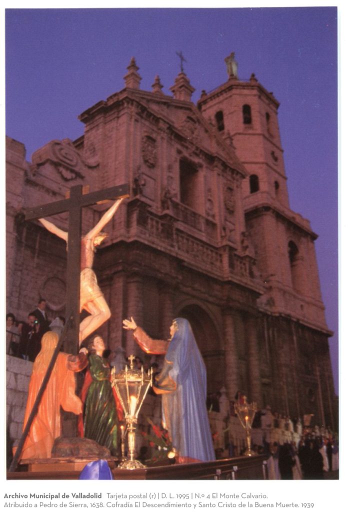 Tarjeta postal. D. L. 1995. N.º 4 El Monte Calvario. Atribuido a Pedro de Sierra, 1638. Cofradía El Descendimiento y Santo Cristo de la Buena Muerte. 1939 (r)