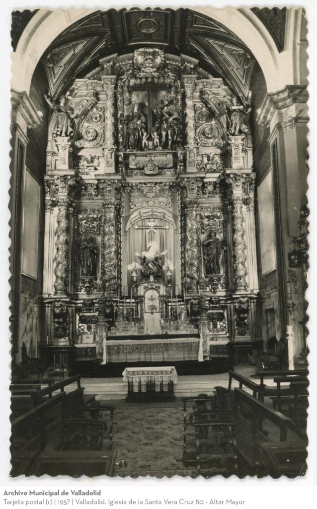 Tarjeta postal. 195? Valladolid. Iglesia de la Santa Vera Cruz 80 - Altar Mayor (r)