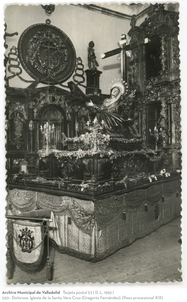 Tarjeta postal. D. L. 1959. 230.- Dolorosa. Iglesia de la Santa Vera Cruz (Gregorio Fernández). (Paso procesional XIX)(r)