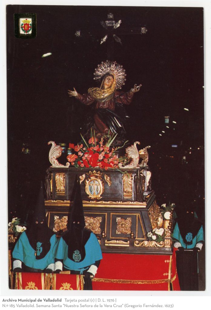 Tarjeta postal. D. L. 1976. N.º 185 Valladolid. Semana Santa "Nuestra Señora de la Vera Cruz" (Gregorio Fernández. 1623)(r)