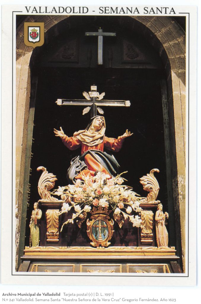 Tarjeta postal. D. L. 1991. N.º 241 Valladolid. Semana Santa "Nuestra Señora de la Vera Cruz" Gregorio Fernández. Año 1623 (r)