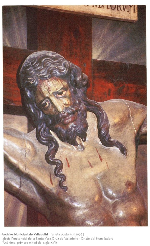 Tarjeta postal. 1998 Iglesia Penitencial de la Santa Vera Cruz de Valladolid - Cristo del Humilladero (Anónimo, primera mitad del siglo XVI)(r)