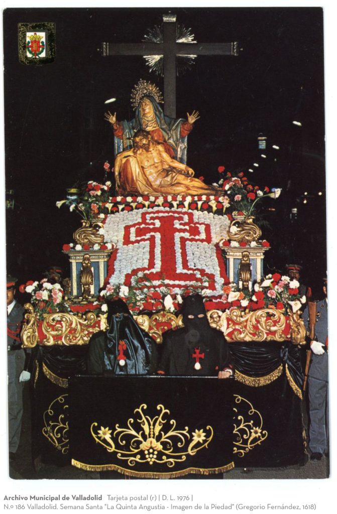 Tarjeta postal. D. L. 1976. N.º 186 Valladolid. Semana Santa "La Quinta Angustia - Imagen de la Piedad" (Gregorio Fernández, 1618)(r)