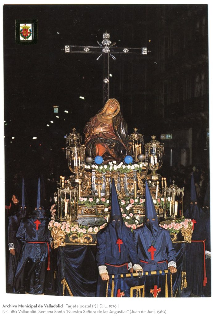 Tarjeta postal. D. L. 1976. N.º 180 Valladolid. Semana Santa "Nuestra Señora de las Angustias" (Juan de Juni, 1560)(r)