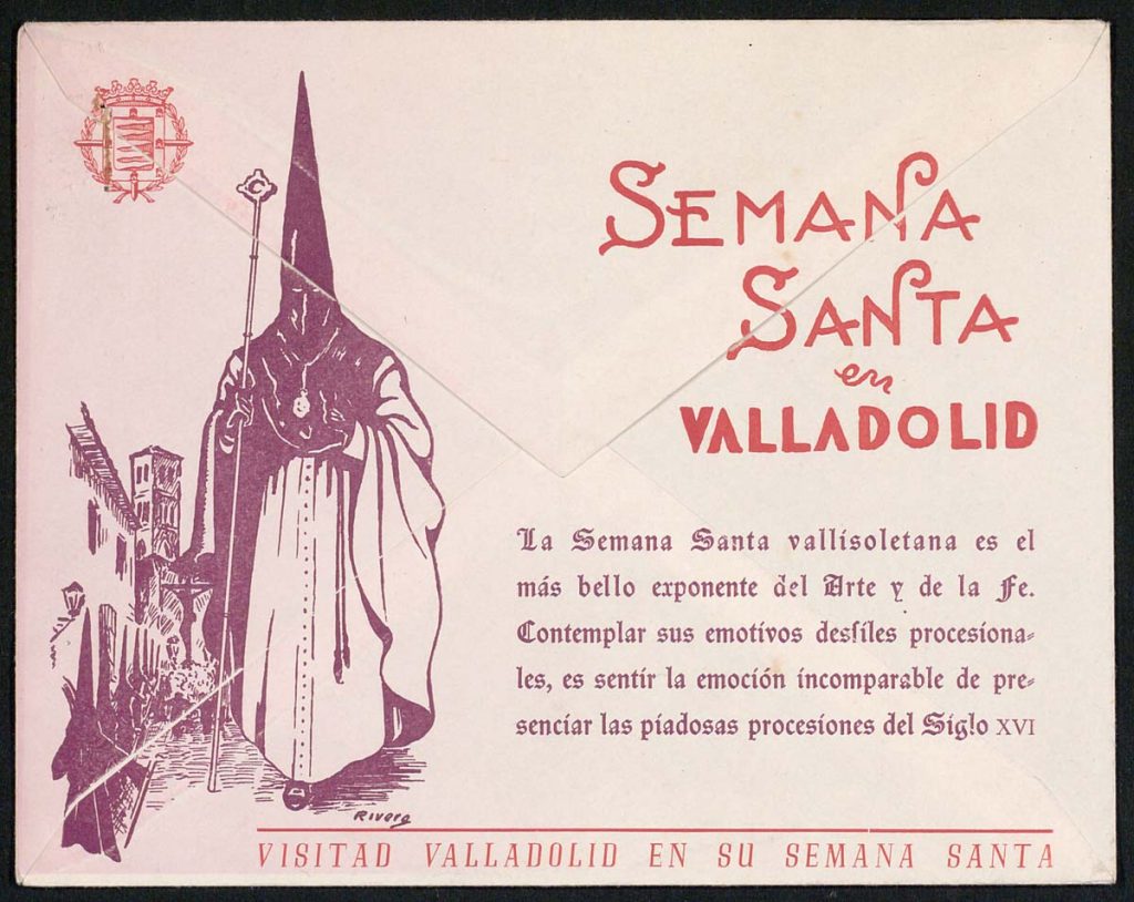 Sellos y sobres. 1947? Semana Santa en Valladolid. Visitad Valladolid en su Semana Santa