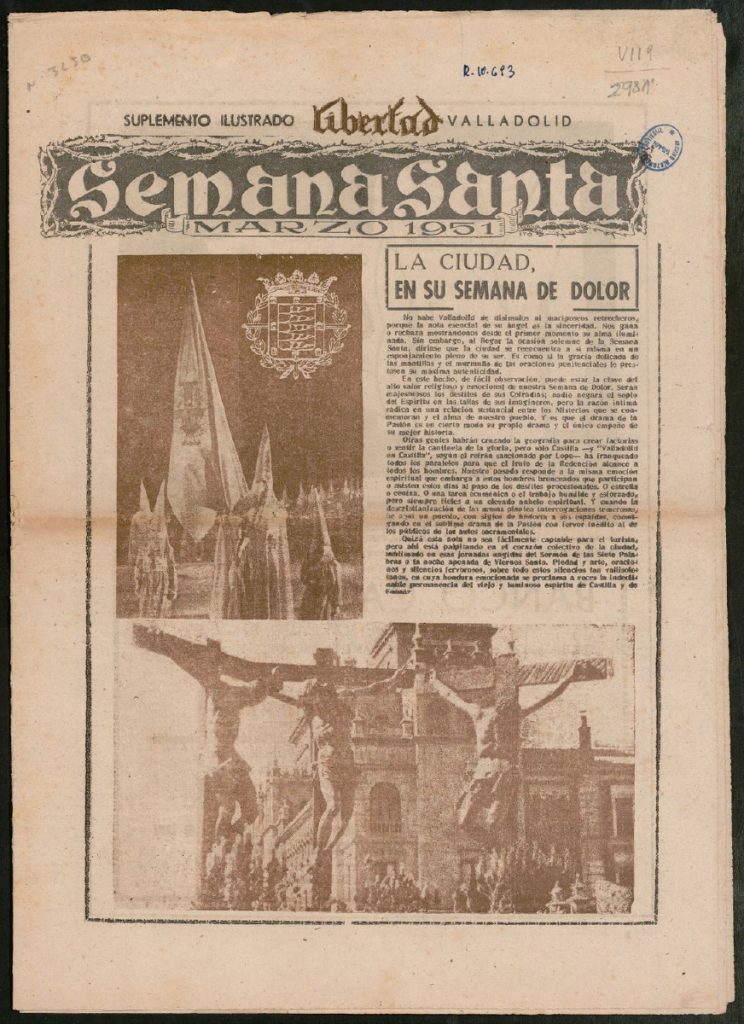 Prensa. 1951. Semana Santa. Marzo 1951. Suplemento ilustrado