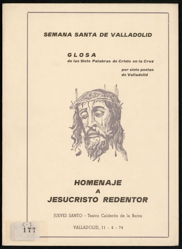 Otras publicaciones. 1974. Homenaje a Cristo Redentor (Glosa de las Siete Palabras de Cristo en la Cruz). Semana Santa de Valladolid