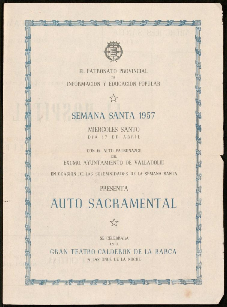 Concierto. 1957. Auto Sacramental. Semana Santa 1957. Gran Teatro Calderón de la Barca