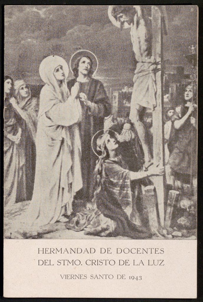 Documento devocional. 1943. Orden para el desarrollo del Vía-Crucis de la Hermandad de Docentes del Santísimo Cristo de la Luz del Viernes Santo de 1943