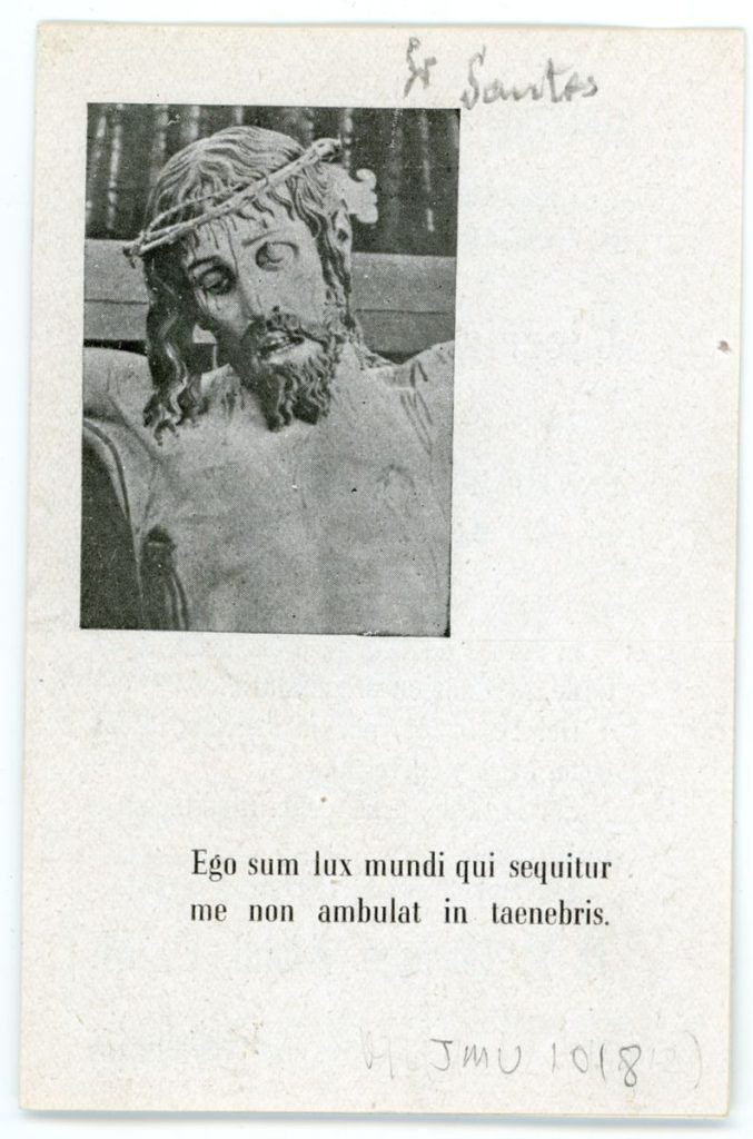 Documento devocional. 1948. Invitación para los ejercicios espirituales de la Hermandad de Docentes del Santísimo Cristo de la Luz 001