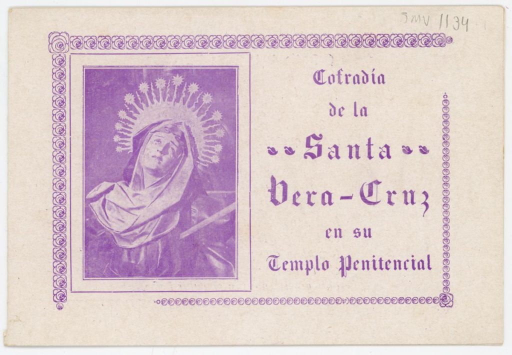 Documento devocional. 1928. Novenario que la cofradía penitencial de la Santa Vera Cruz dedica en su templo a Virgen Dolorosa de la Cruz 001