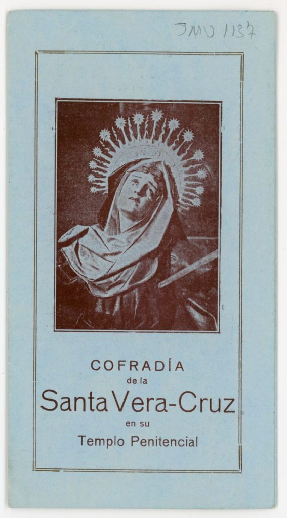 Documento devocional. 1931. Novenario que la cofradía penitencial de la Santa Vera Cruz dedica en su templo a Virgen Dolorosa de la Cruz 001