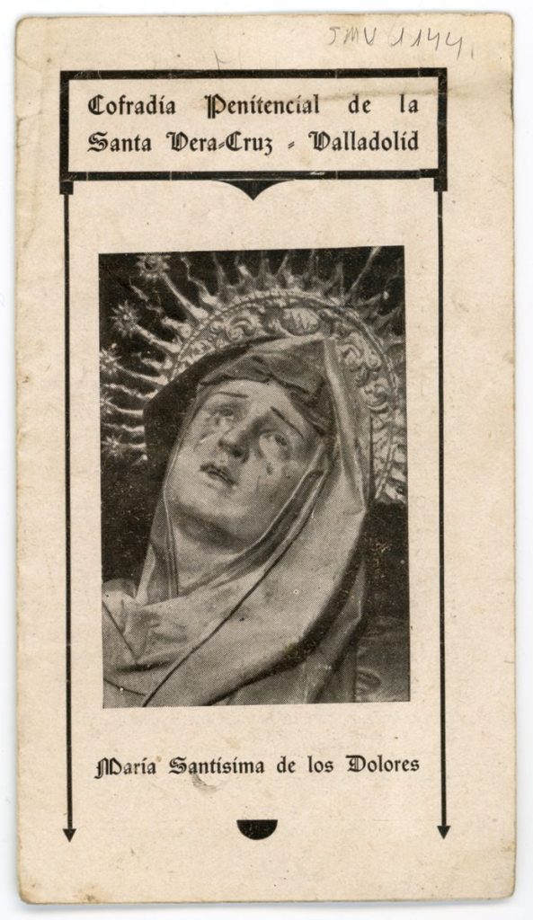 Documento devocional. 1943. Novenario que la cofradía penitencial de la Santa Vera Cruz dedica en su templo a Virgen Dolorosa de la Cruz 001