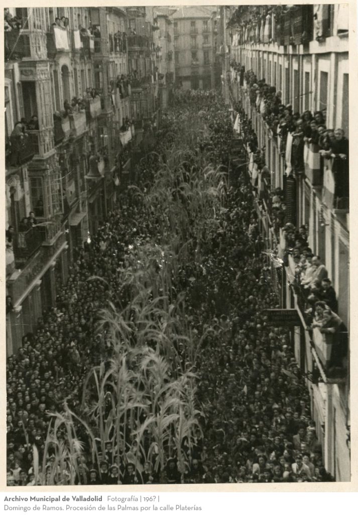 Fotografía. 196? Domingo de Ramos. Procesión de las Palmas por la calle Platerías