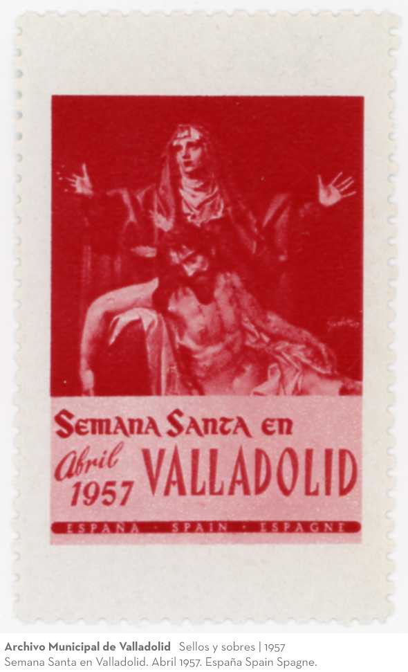 Sellos y sobres. 1957. Semana Santa en Valladolid. Abril 1957. España Spain Spagne.