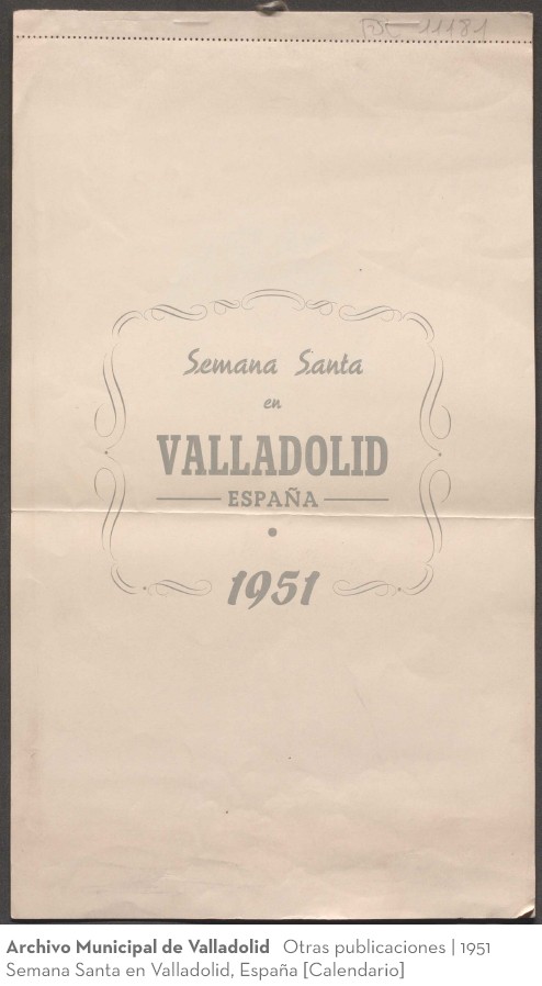 Otras publicaciones. 1951. Semana Santa en Valladolid, España [Calendario]